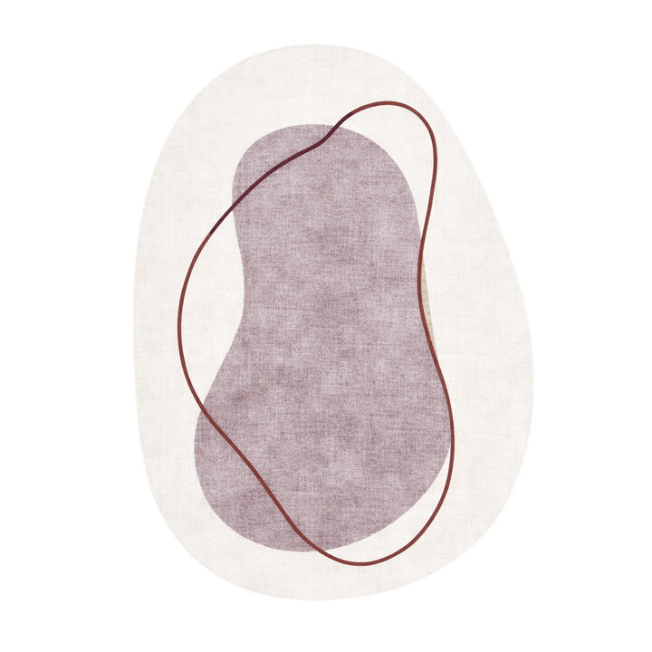 Organisch vloerkleed - Elyra Beige/Rood