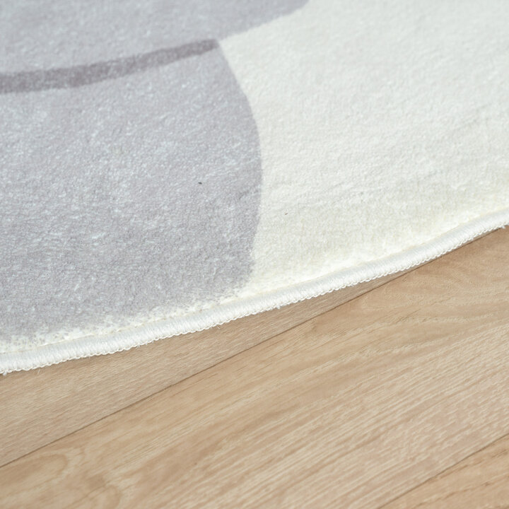 Rond wasbaar kindervloerkleed - Sammy Elephant Grijs