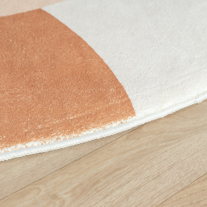 Rond wasbaar kindervloerkleed - Sammy Monkey Bruin