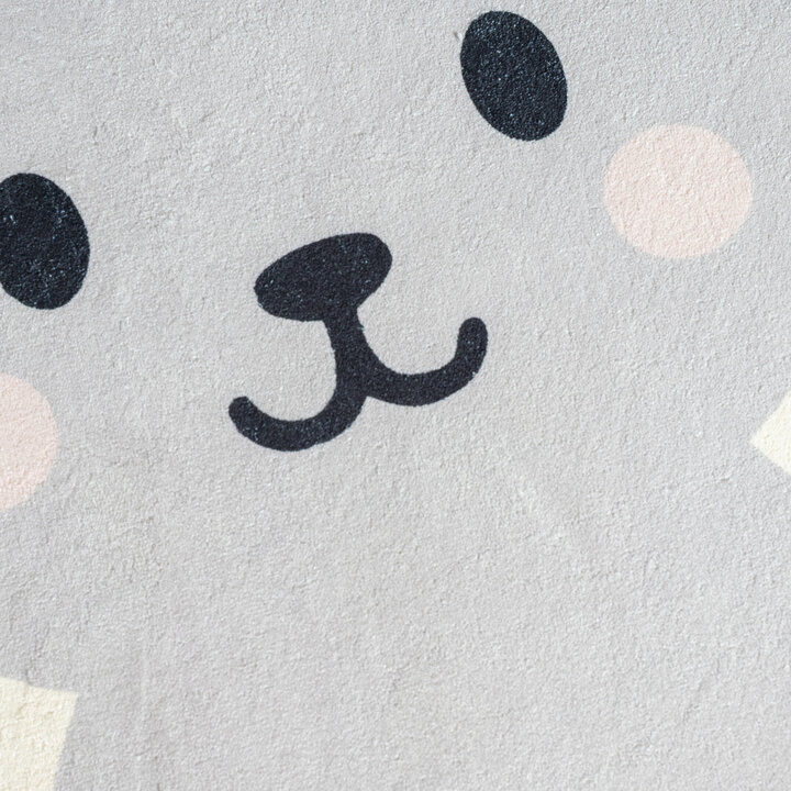 Rond wasbaar kindervloerkleed - Sammy Rabbit Grijs