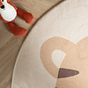 Rond wasbaar kindervloerkleed - Sammy Tiger Beige - thumbnail 2