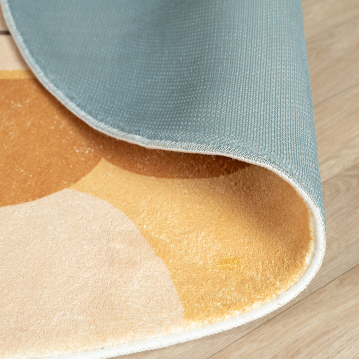 Rond wasbaar kindervloerkleed - Sammy Lion Bruin