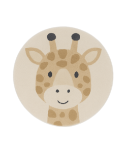 Rond wasbaar kindervloerkleed - Sammy Giraffe Beige