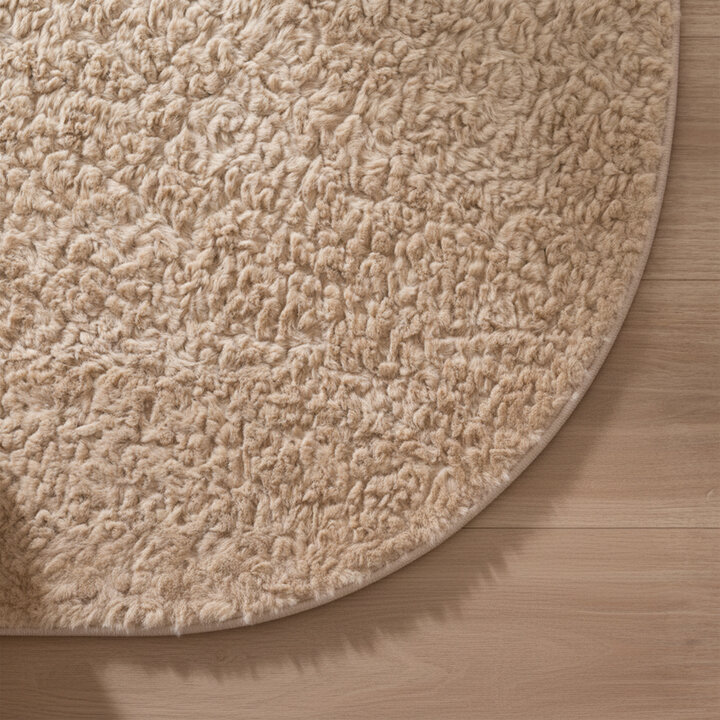 Rond fluffy vloerkleed - Bobby Beige