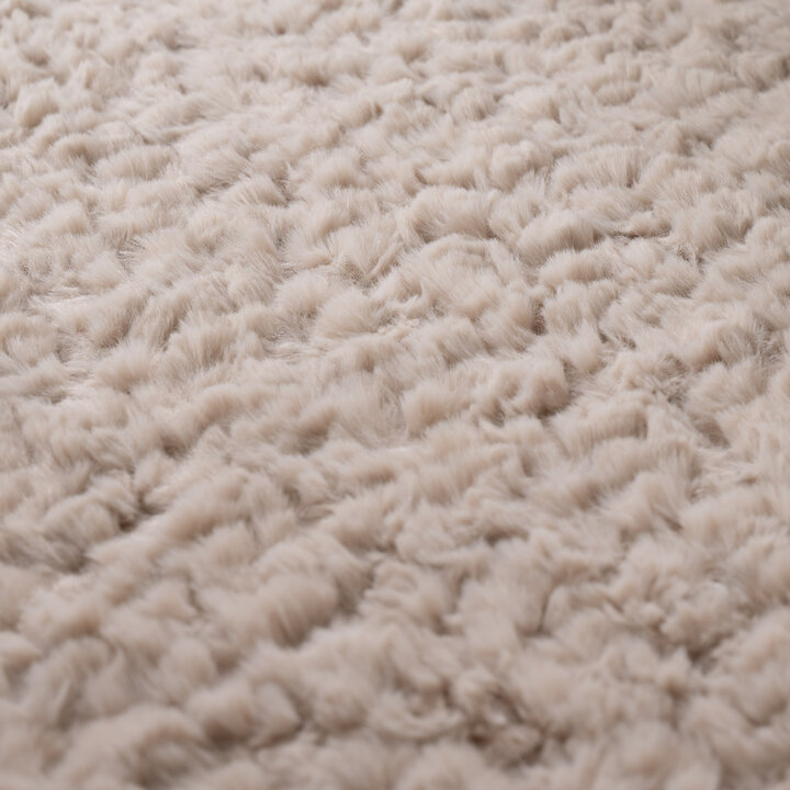 Rond fluffy vloerkleed - Bobby Creme