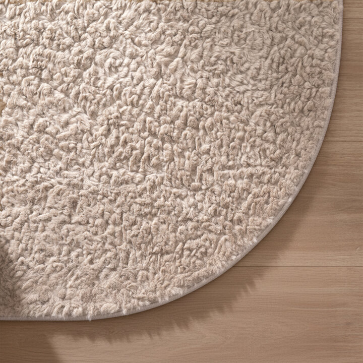 Rond fluffy vloerkleed - Bobby Creme
