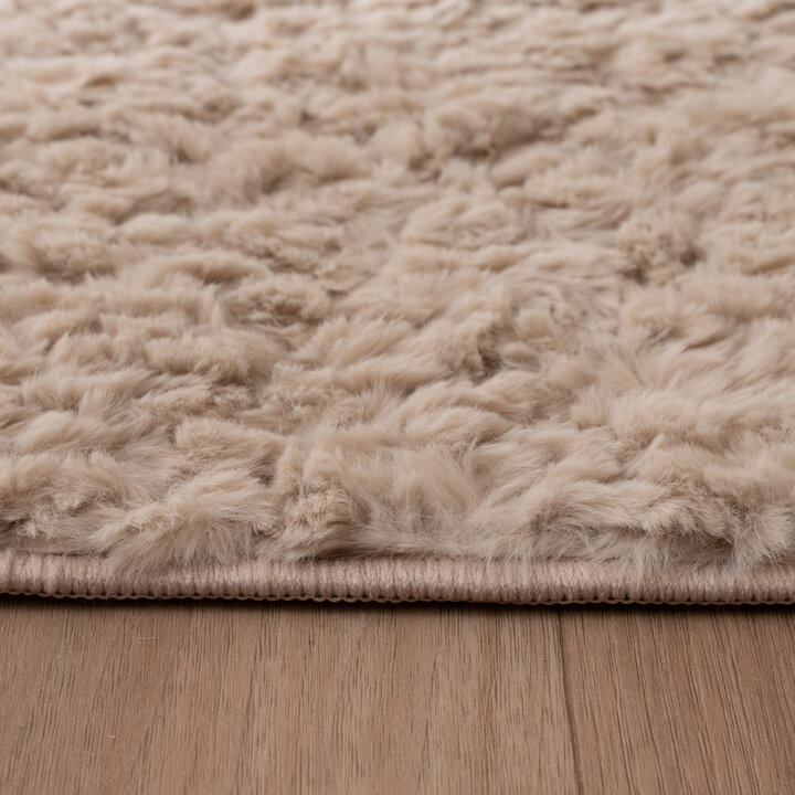 Rond fluffy vloerkleed - Bobby Creme
