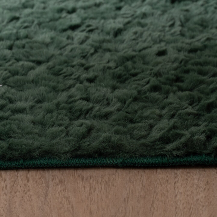 Rond fluffy vloerkleed - Bobby Groen