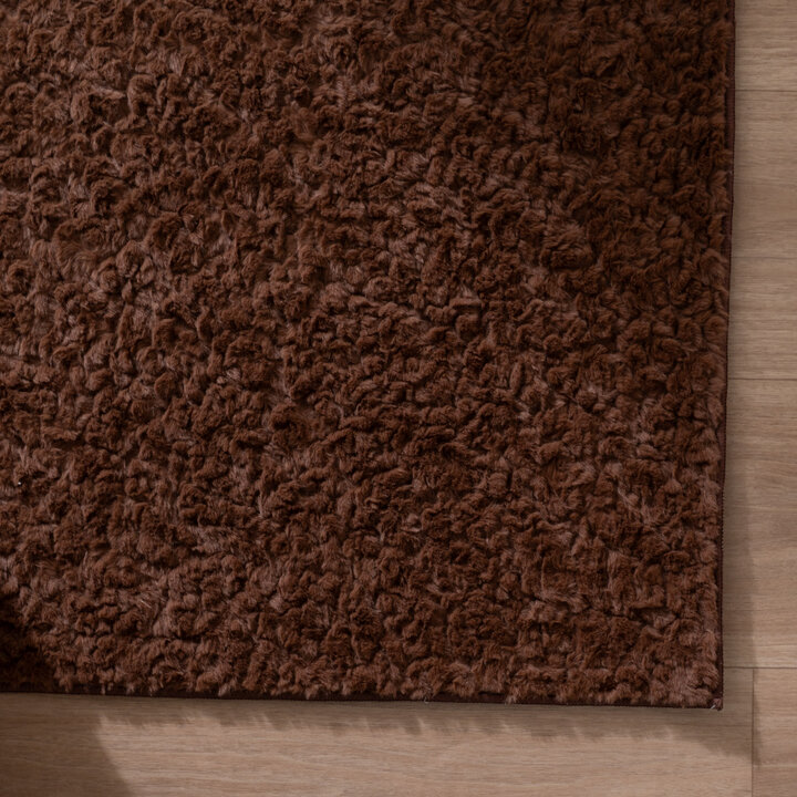Fluffy vloerkleed - Bobby Donkerbruin