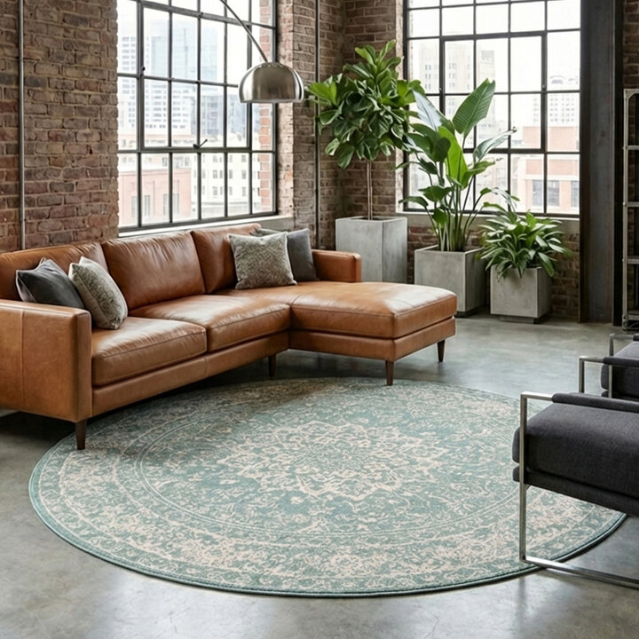 Rond vintage vloerkleed - Wonder Oriental Groen