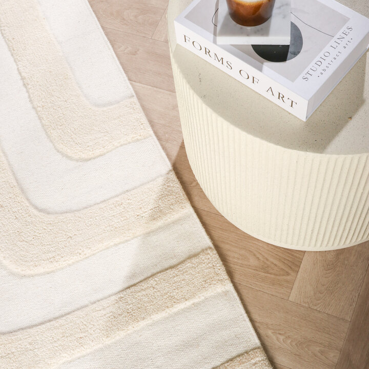 Wollen vloerkleed - Judith Lines Creme