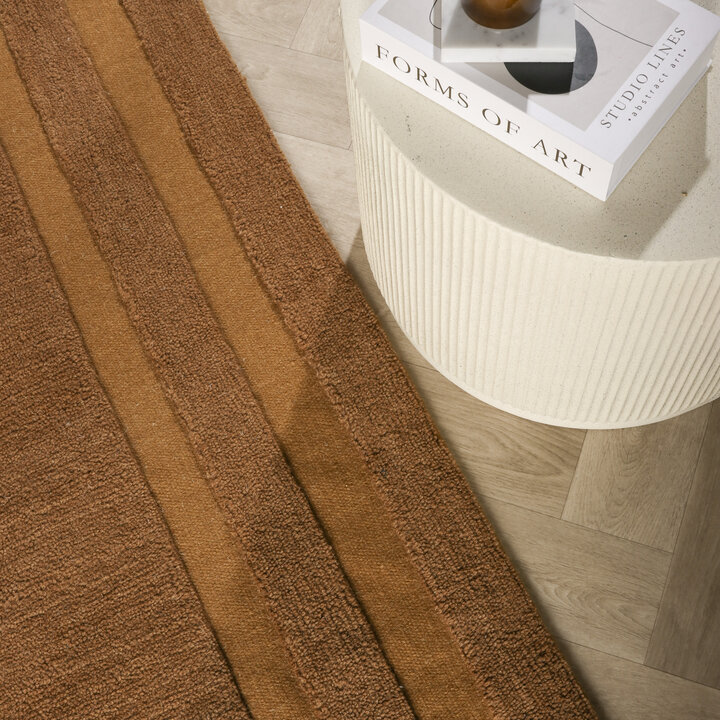 Wollen vloerkleed - Judith Border Bruin