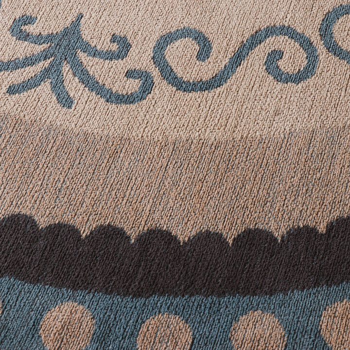 Rond katoenen vloerkleed - Nola Border Blauw