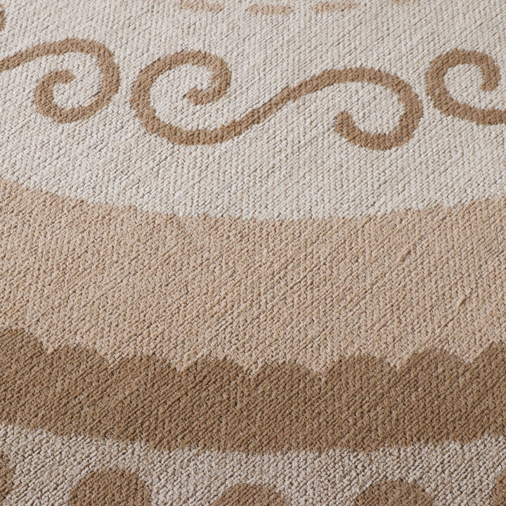 Rond katoenen vloerkleed - Nola Border Creme