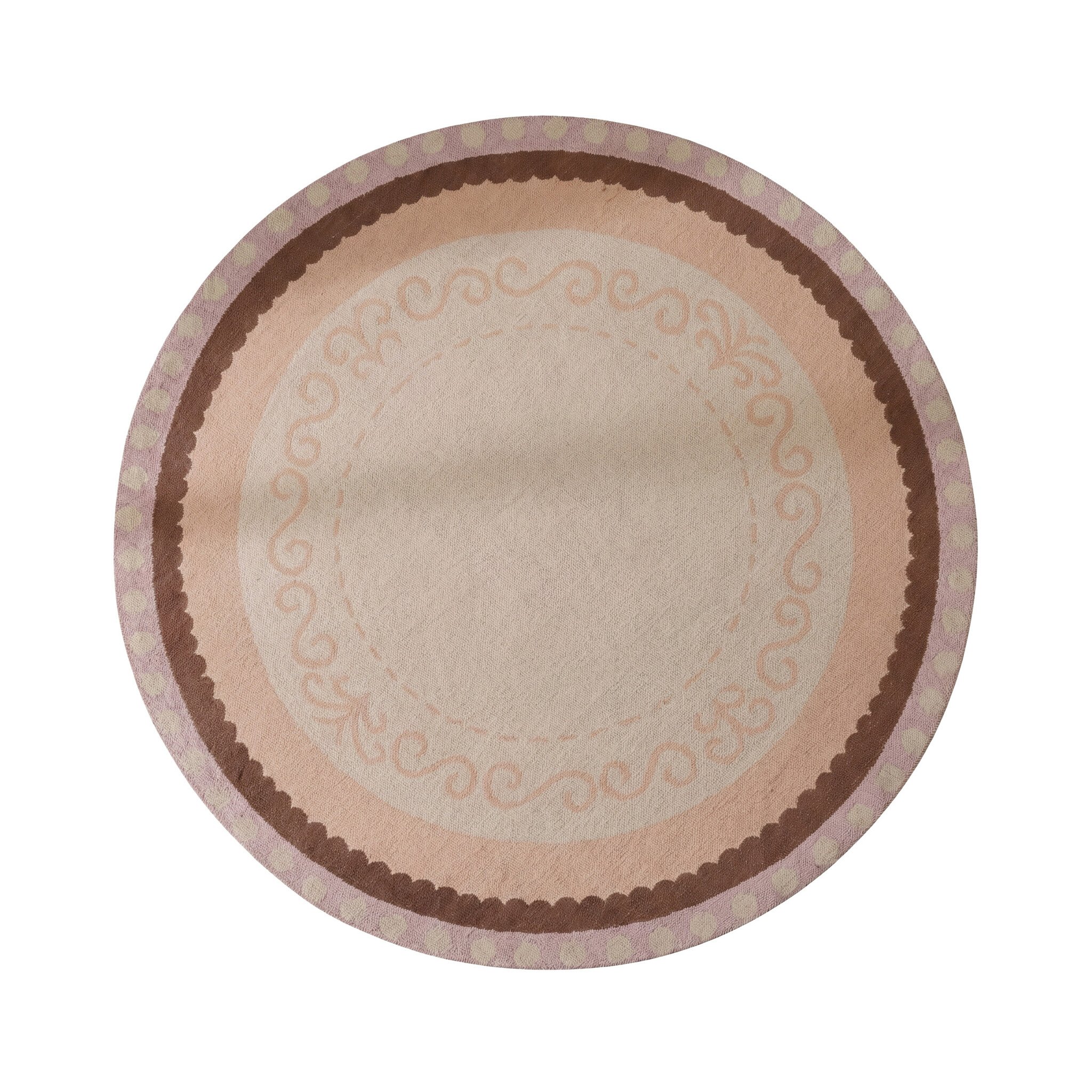 Rond katoenen vloerkleed - Nola Border Beige - sfeer