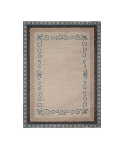 Katoenen vloerkleed - Nola Border Blauw