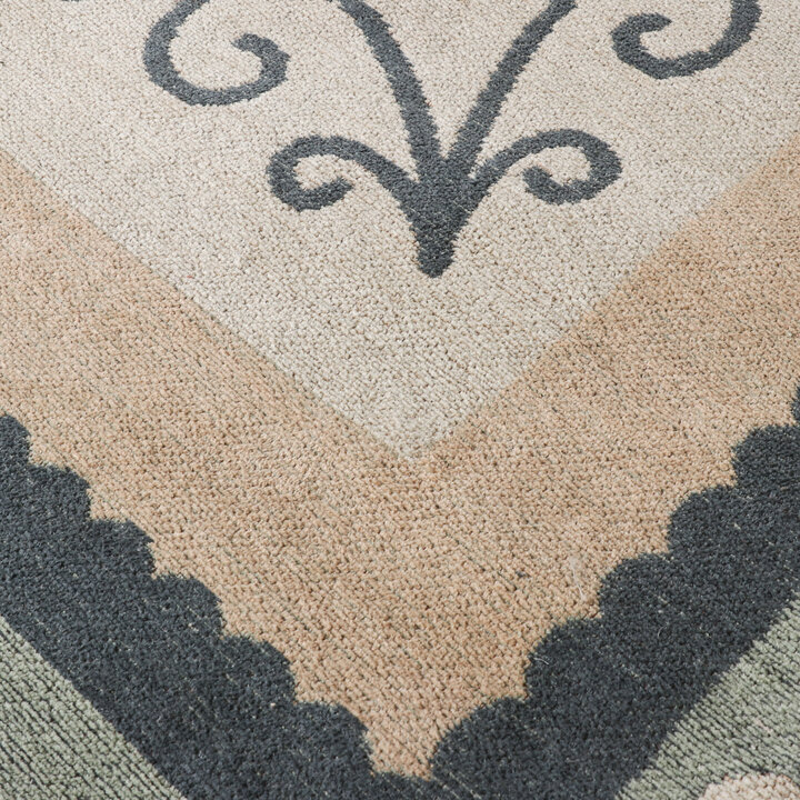 Katoenen vloerkleed - Nola Border Groen