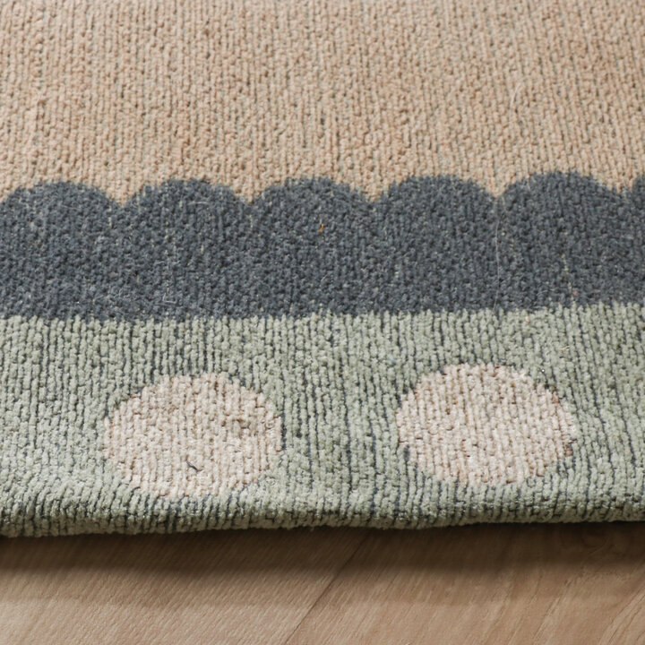 Katoenen vloerkleed - Nola Border Groen