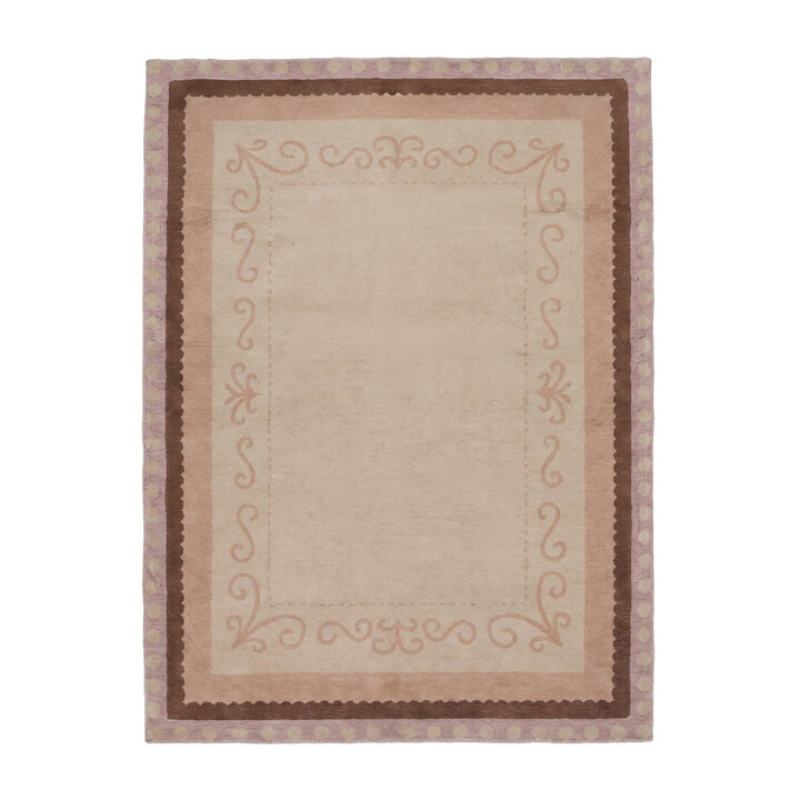 Katoenen vloerkleed - Nola Border Beige