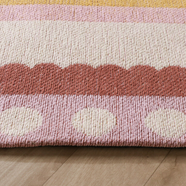 Katoenen vloerkleed - Nola Border Roze