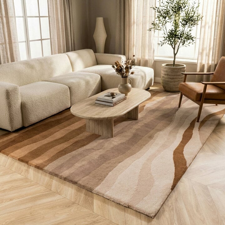 Wollen vloerkleed - Liora Bruin