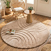Rond hoogpolig vloerkleed - Carvy Arches Taupe - thumbnail