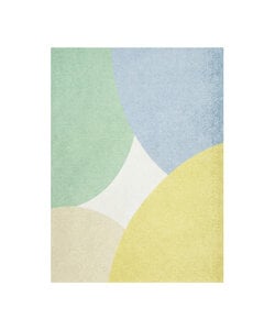 Geometrisch vloerkleed - Swing Circles Blauw/Groen