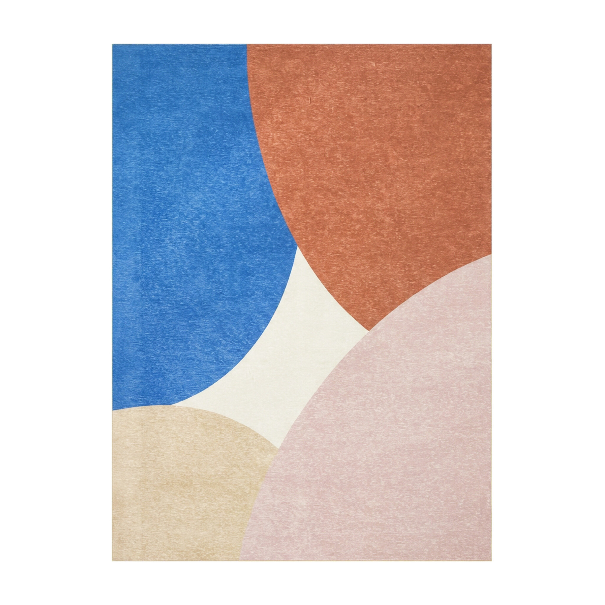 Geometrisch vloerkleed - Swing Circles Blauw/Roze - sfeer