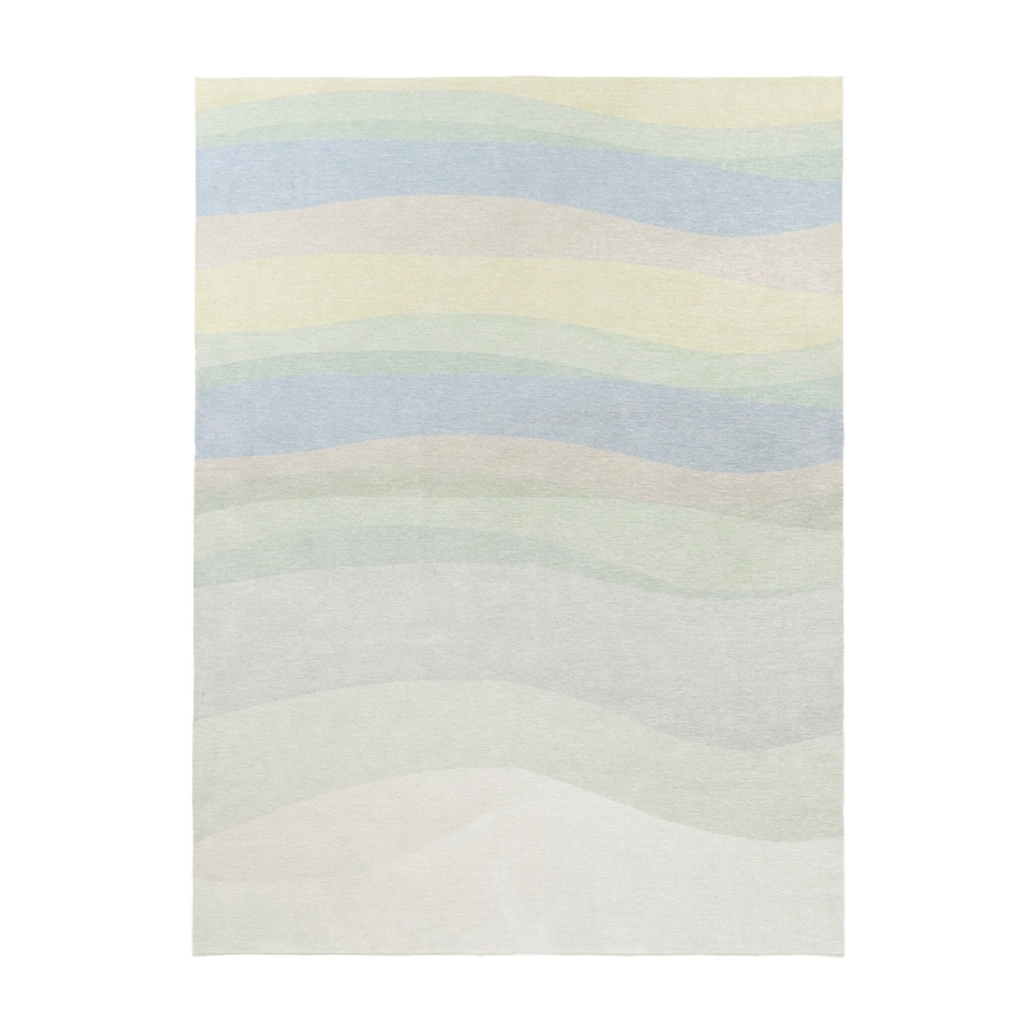 Geometrisch vloerkleed - Swing Waves Blauw/Groen - sfeer