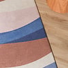 Geometrisch vloerkleed - Swing Waves Blauw/Roze - thumbnail 2