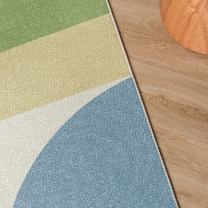 Geometrisch vloerkleed - Swing Shapes Blauw/Groen