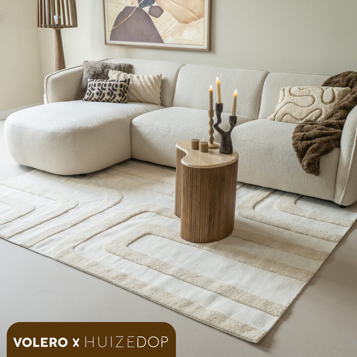 Wollen vloerkleed - Judith Lines Creme