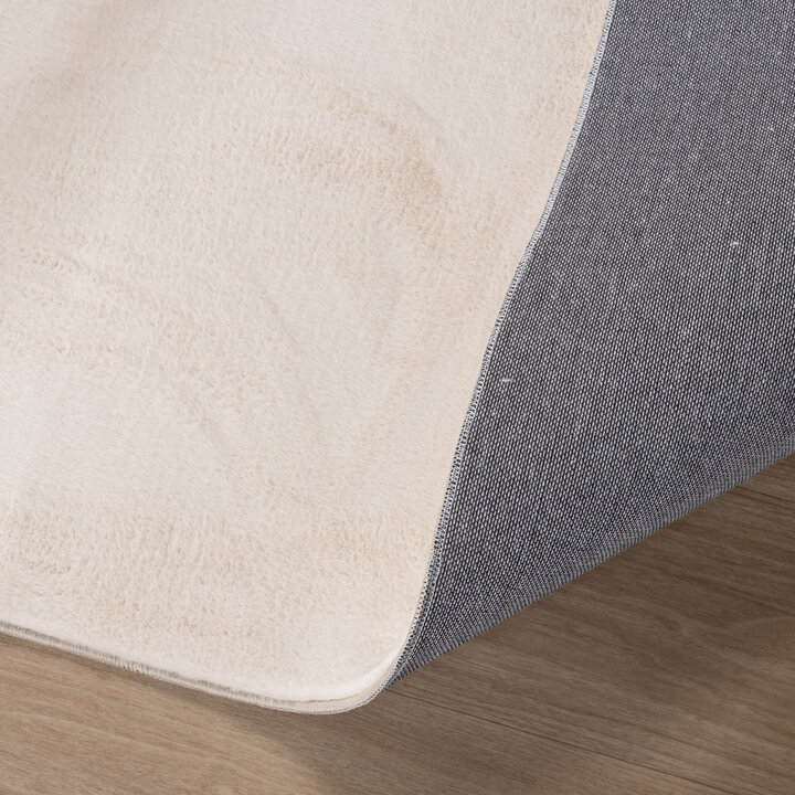 Vierkant laagpolig vloerkleed - Cozy Creme