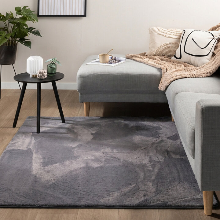 Vierkant laagpolig vloerkleed - Cozy Antraciet