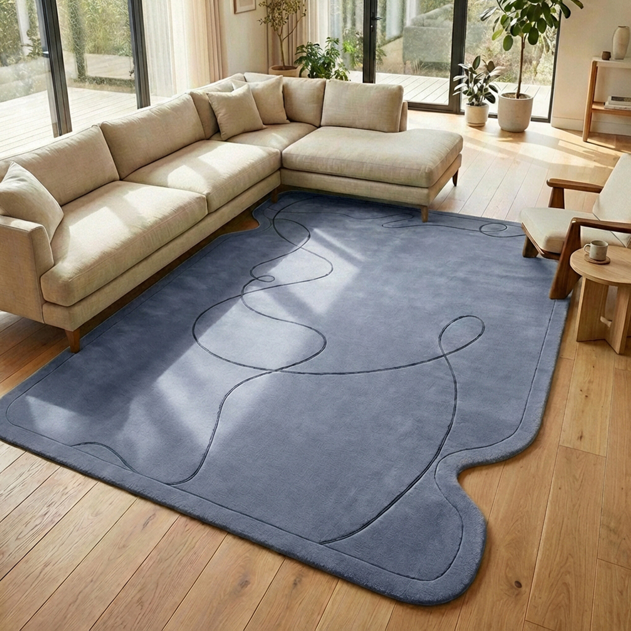 Organisch vloerkleed - Elodie Blauw