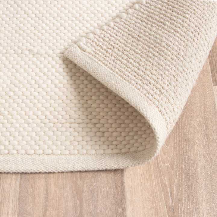 Vierkant wollen vloerkleed - Feline Wit