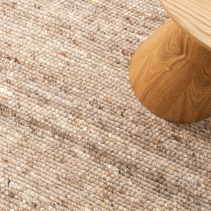 Vierkant wollen vloerkleed - Feline Taupe/Gemeleerd