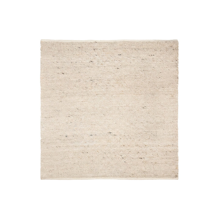 Vierkant wollen vloerkleed - Feline Wit/Gemeleerd