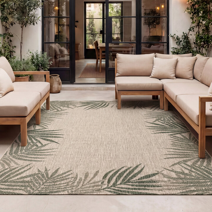 Buiten vloerkleed - Tiga Edge Groen 