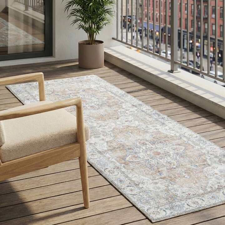 Wasbare loper - Domingo Mandala Beige