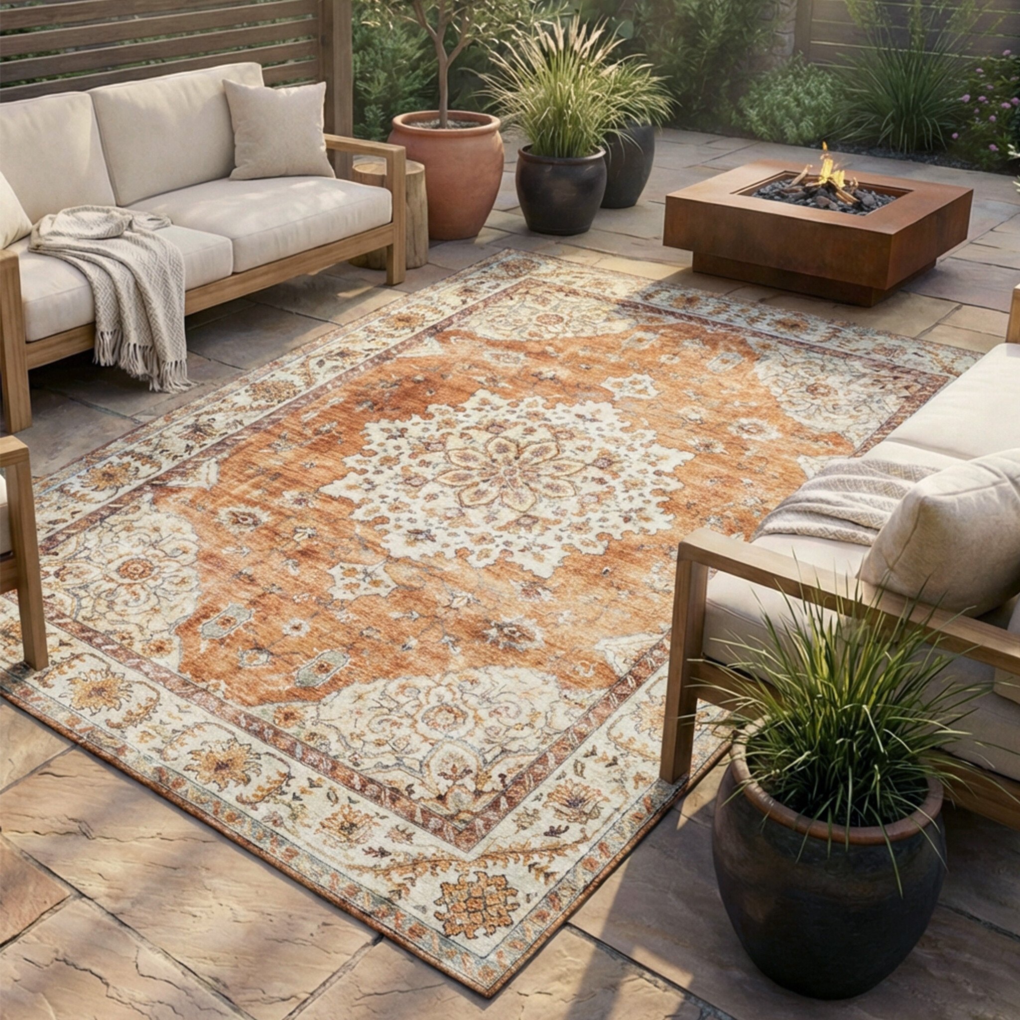 Vintage buitenkleed - Santo Medaillon Terra