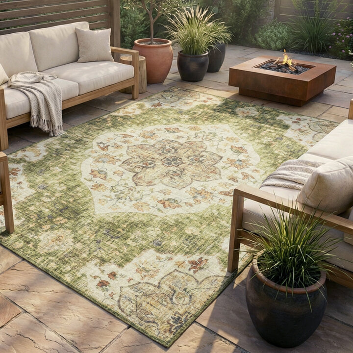 Vintage buitenkleed - Santo Mandala Groen