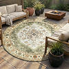 Rond vintage buitenkleed - Santo Mandala Groen - thumbnail