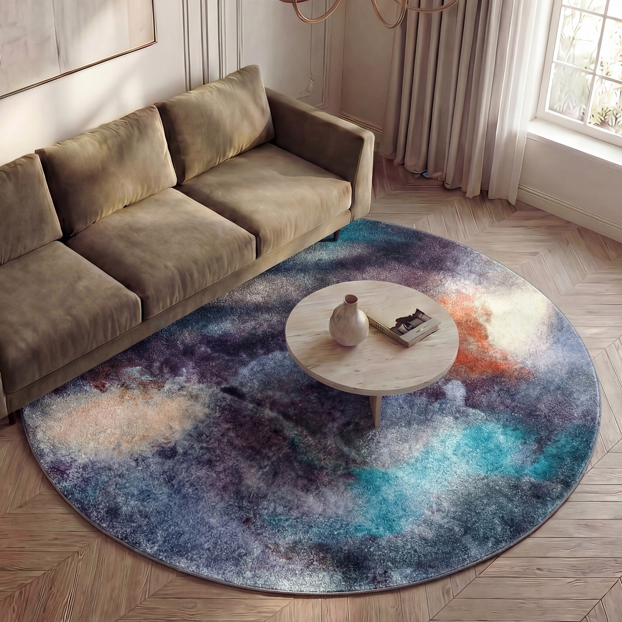Rond design vloerkleed - Lunara Multicolor