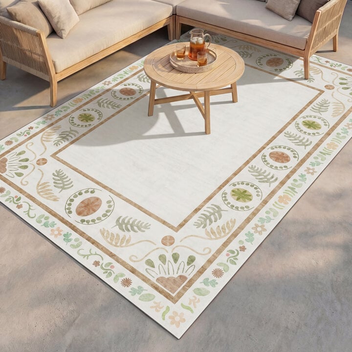 Buitenvloerkleed - Maui Border Wit