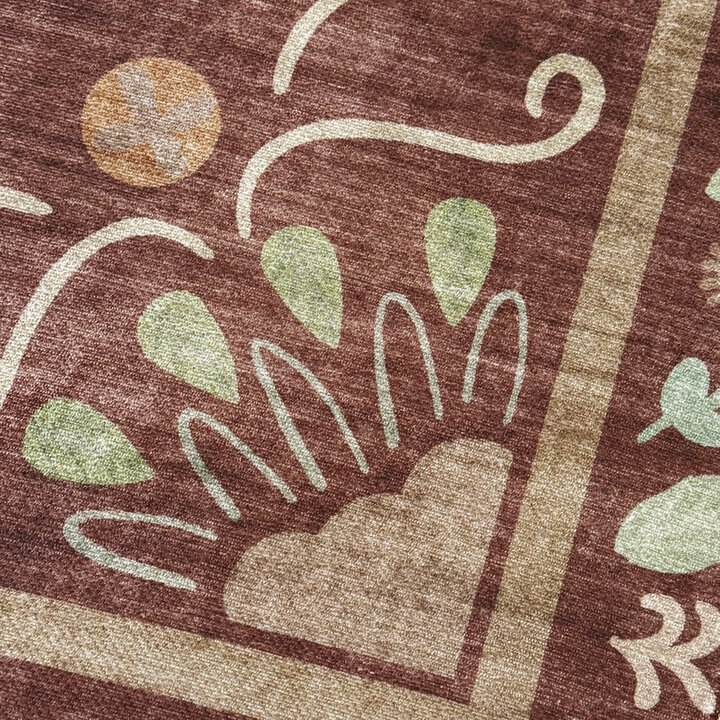 Buitenvloerkleed - Maui Border Bruin