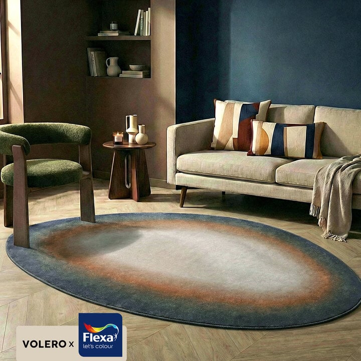 Organisch vloerkleed - Mellow Blauw/Terra