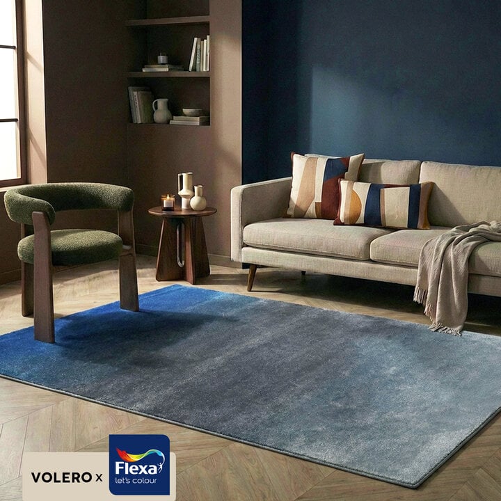 Abstract vloerkleed - Mellow Blauw