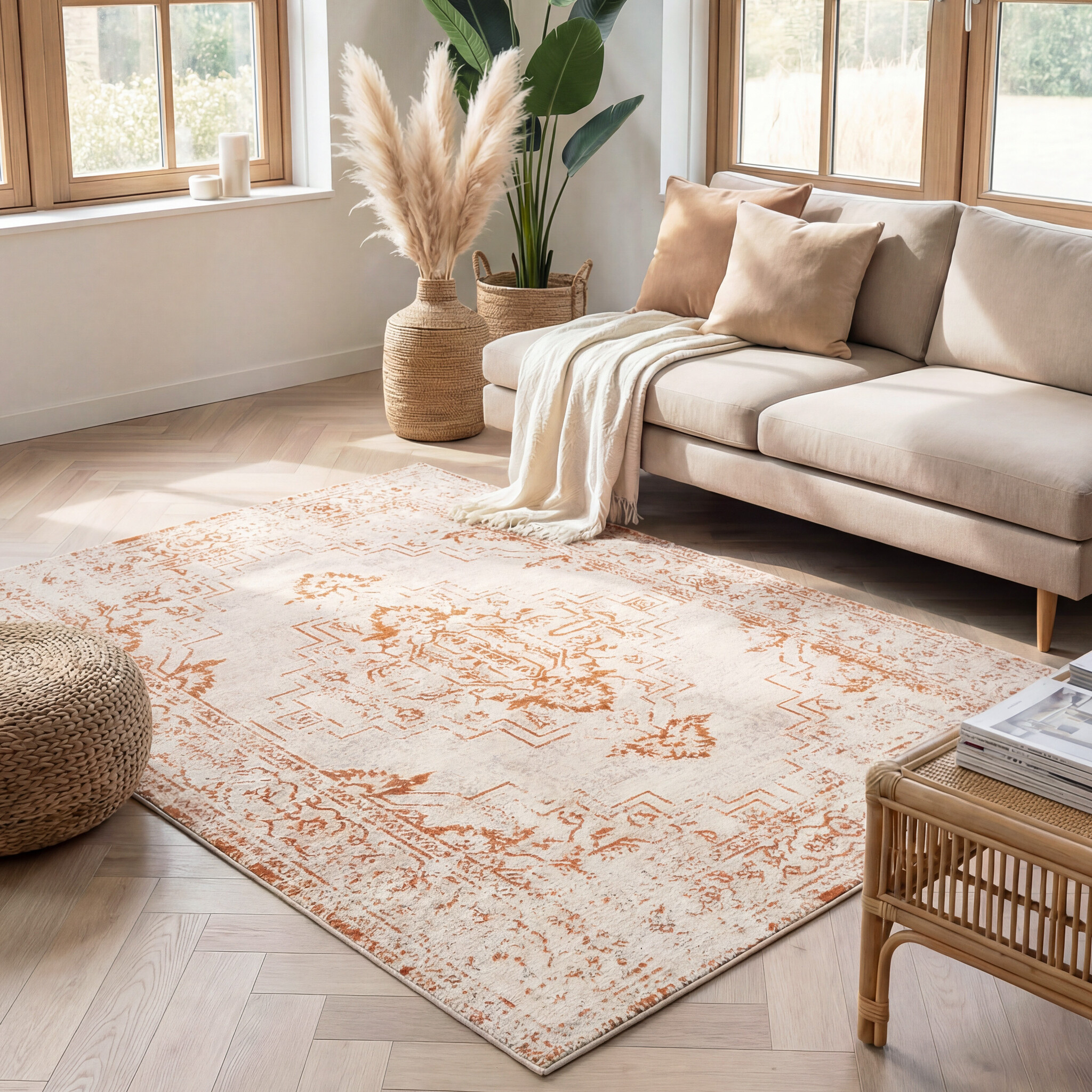 Vintage vloerkleed - Spring Ethnic Creme/Terra