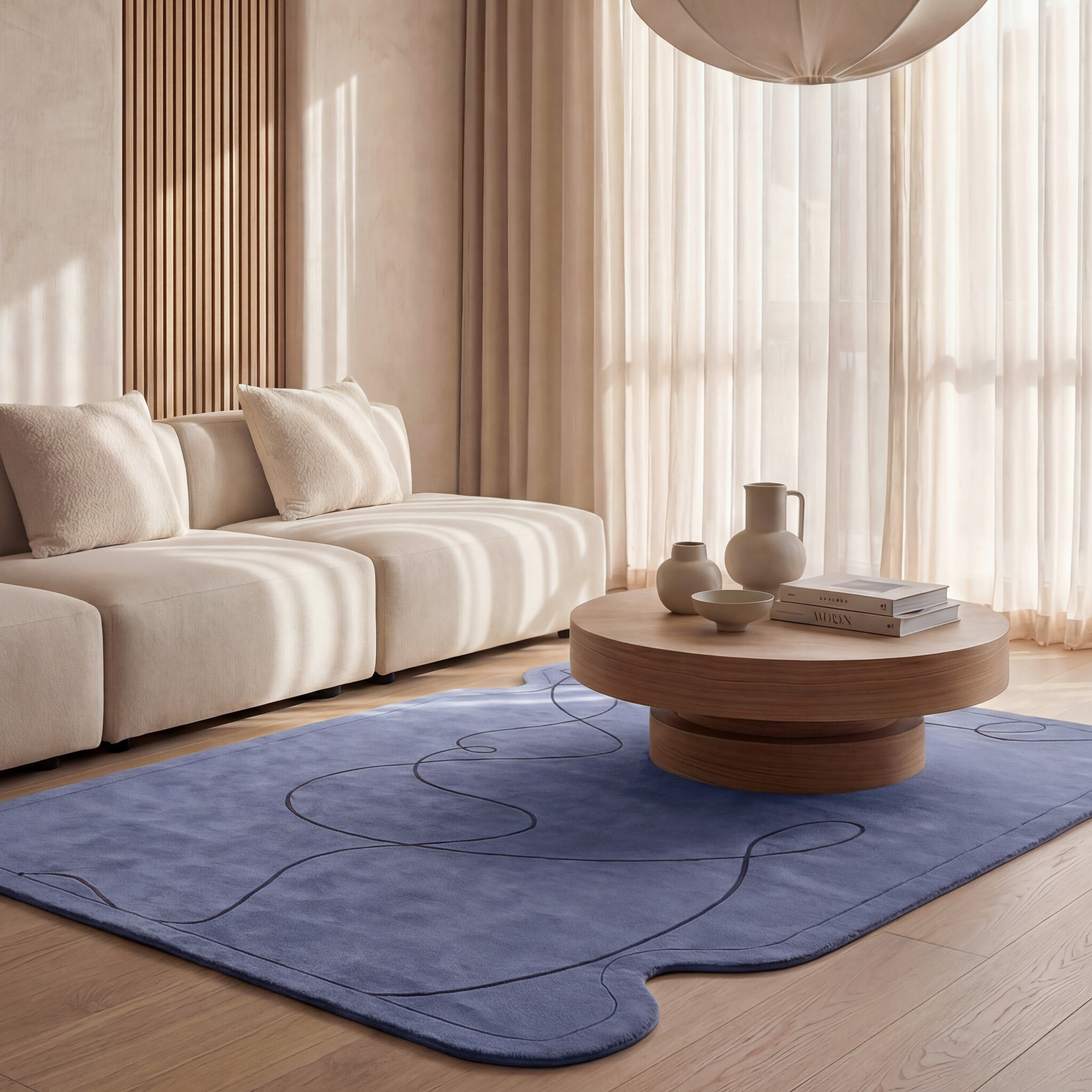 Organisch vloerkleed - Elodie Blauw